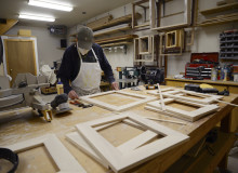 Peter making maple frames