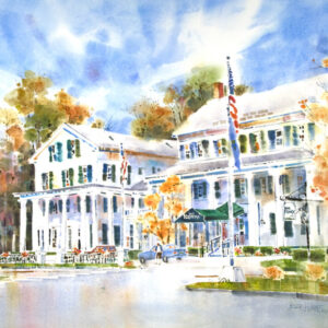 painting of the Equinox Resort by Peter Huntoon
