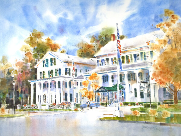 painting of the Equinox Resort by Peter Huntoon